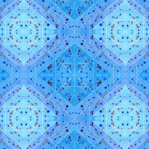 Geometrical Watercolor with Paint Splashes Blue