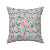 peony peonies girls mint and pink green and pink cute girls flowers florals