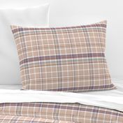 Beige Cream Blue Wine Plaid