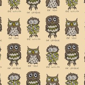 Be You - Owls (Green Accent)