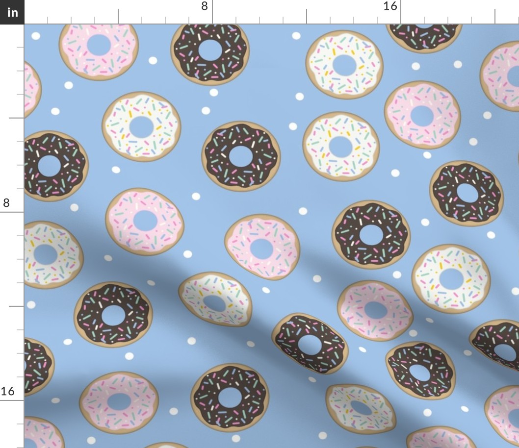 Donuts Blue with white confetti