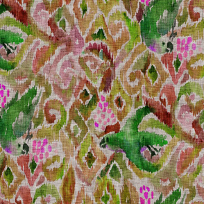 Ikat Parrot  Magenta