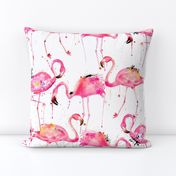 flamingos making a splash