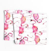 flamingos making a splash