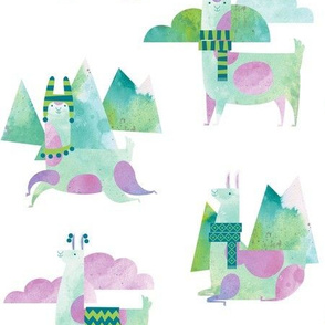 Watercolor Llamas