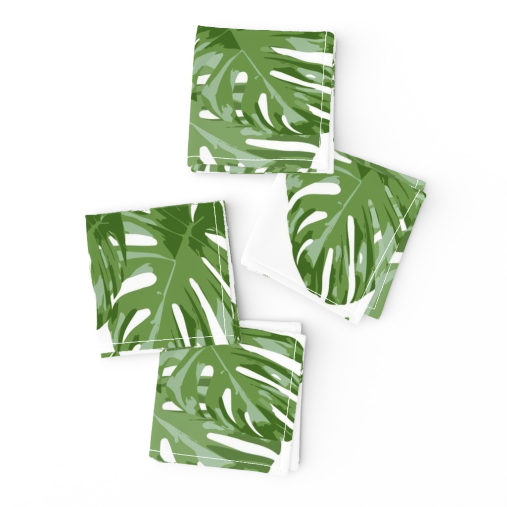 Tropical Palm Elephant leaf in greens Botanical Print