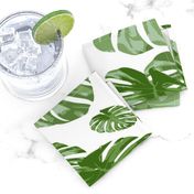 Tropical Palm Elephant leaf in greens Botanical Print