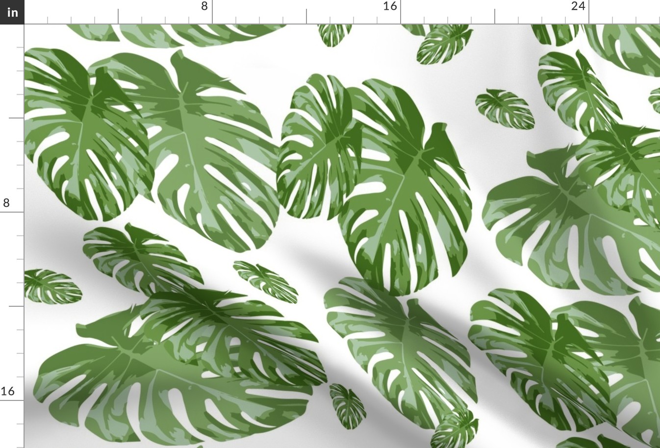 Tropical Palm Elephant leaf in greens Botanical Print