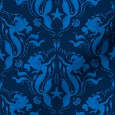 Mermaid Damask-Royal Blue/navy PG-ch