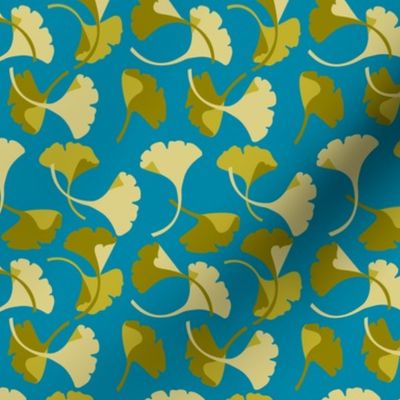 Ginkgo, turquoise and gold