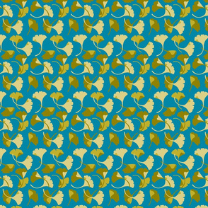 Ginkgo, turquoise and gold