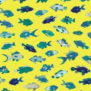 Tropical Fish - Blue and Lemon