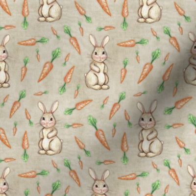 Bunny and Carrot Love on Canvas