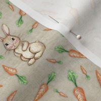 Bunny and Carrot Love on Canvas