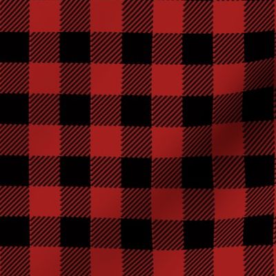 90's Black and Red Buffalo Check Plaid - Small Scale