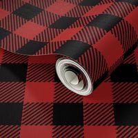 90's Black and Red Buffalo Check Plaid - Small Scale