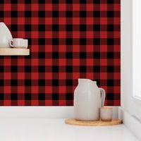 90's Black and Red Buffalo Check Plaid - Small Scale