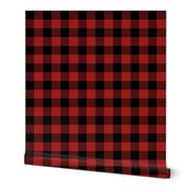 90's Black and Red Buffalo Check Plaid - Small Scale