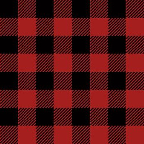 90's Black and Red Buffalo Check Plaid - Small Scale