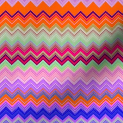 ORANGE SUNRISE CHEVRONS ZIGZAG