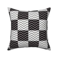 Cheater Quilt | Black and White Star Chevron