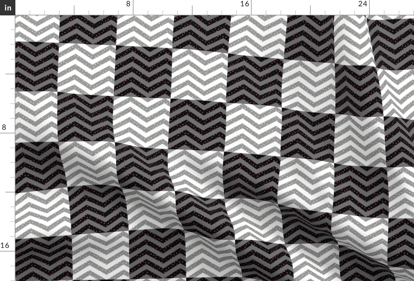 Cheater Quilt | Black and White Star Chevron