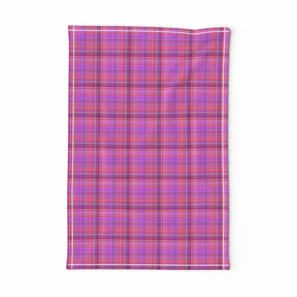 WATERCOLOR FUN PARTY PLAID PINK RED ULTRAVIOLET BURGUNDY