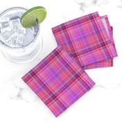 WATERCOLOR FUN PARTY PLAID PINK RED ULTRAVIOLET BURGUNDY