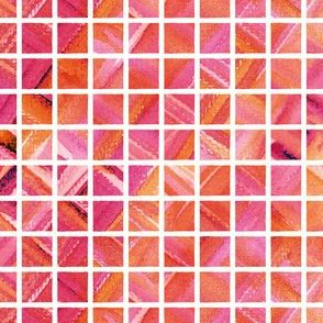 Watercolor Grid (Bright Red-Pink-Orange)