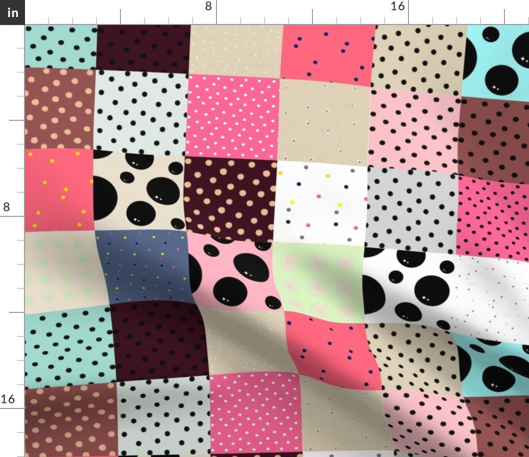 Dotted Patchwork Quilt Blocks | Cheater Quilt