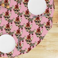 #SFDesignADay Steampunk Chihuahua pink red beige, large scale