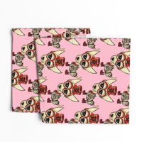 #SFDesignADay Steampunk Chihuahua pink red beige, large scale