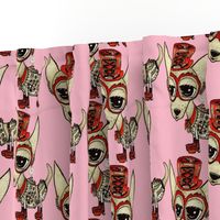 #SFDesignADay Steampunk Chihuahua pink red beige, large scale