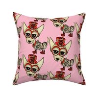 #SFDesignADay Steampunk Chihuahua pink red beige, large scale