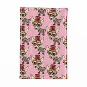 #SFDesignADay Steampunk Chihuahua pink red beige, large scale