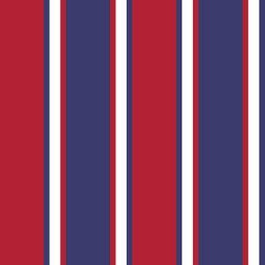 Red, White, and Blue Vertical Thin and Thick Stripes