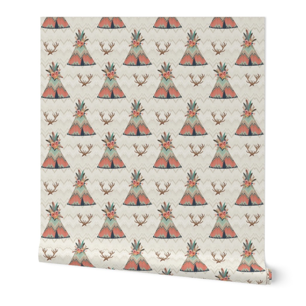 Teepees in Ikat Chevron