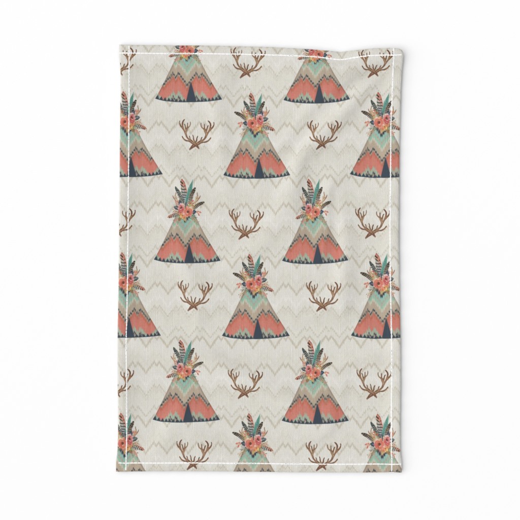 Teepees in Ikat Chevron