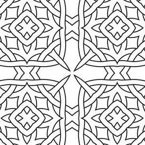 Color Me Celtic Squares Black and White Coloring In 