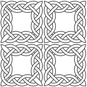 Celtic Squares Black and White Coloring In  