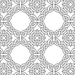 Celtic Stitch Black and White Coloring In Pattern 