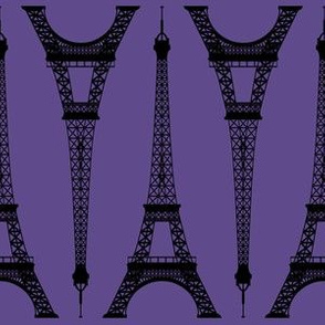 Six Inch Black Eiffel Tower on Ultra Violet Purple