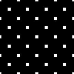 White Square Polka Dots on Black