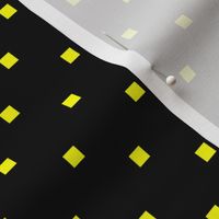 Yellow Square Polka Dots on Black