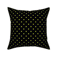 Yellow Square Polka Dots on Black