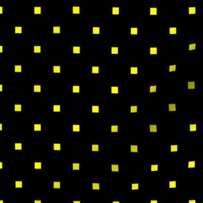 Yellow Square Polka Dots on Black