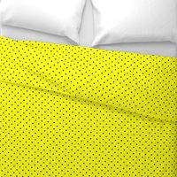 Black Square Polka Dots on Yellow