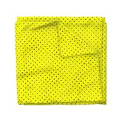 Black Square Polka Dots on Yellow