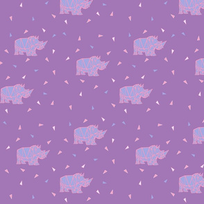 Geo Rhinos in purple