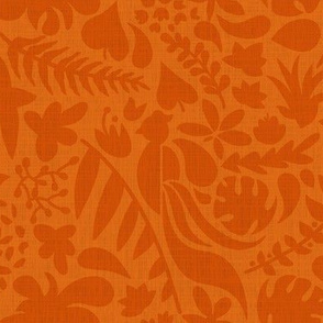 Paradise bird in jungle orange coordinated